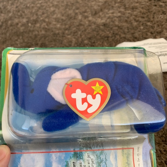 Ty McDonalds Mini Beanie Babies Legends Peanut Elephant Royal Blue Plush 2000 - Picture 4 of 5